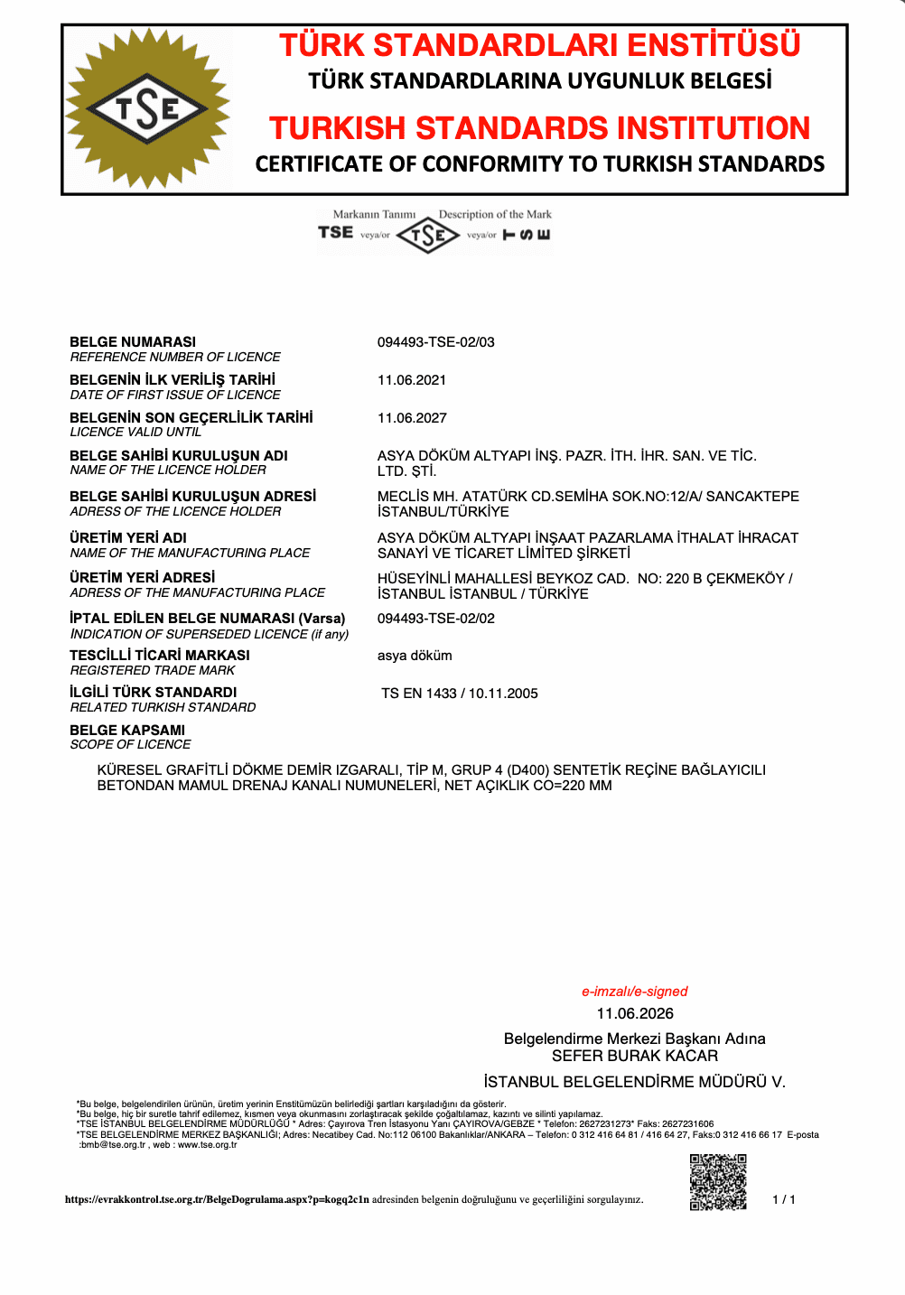 POLİMER TSE 1433 GÜNCEL